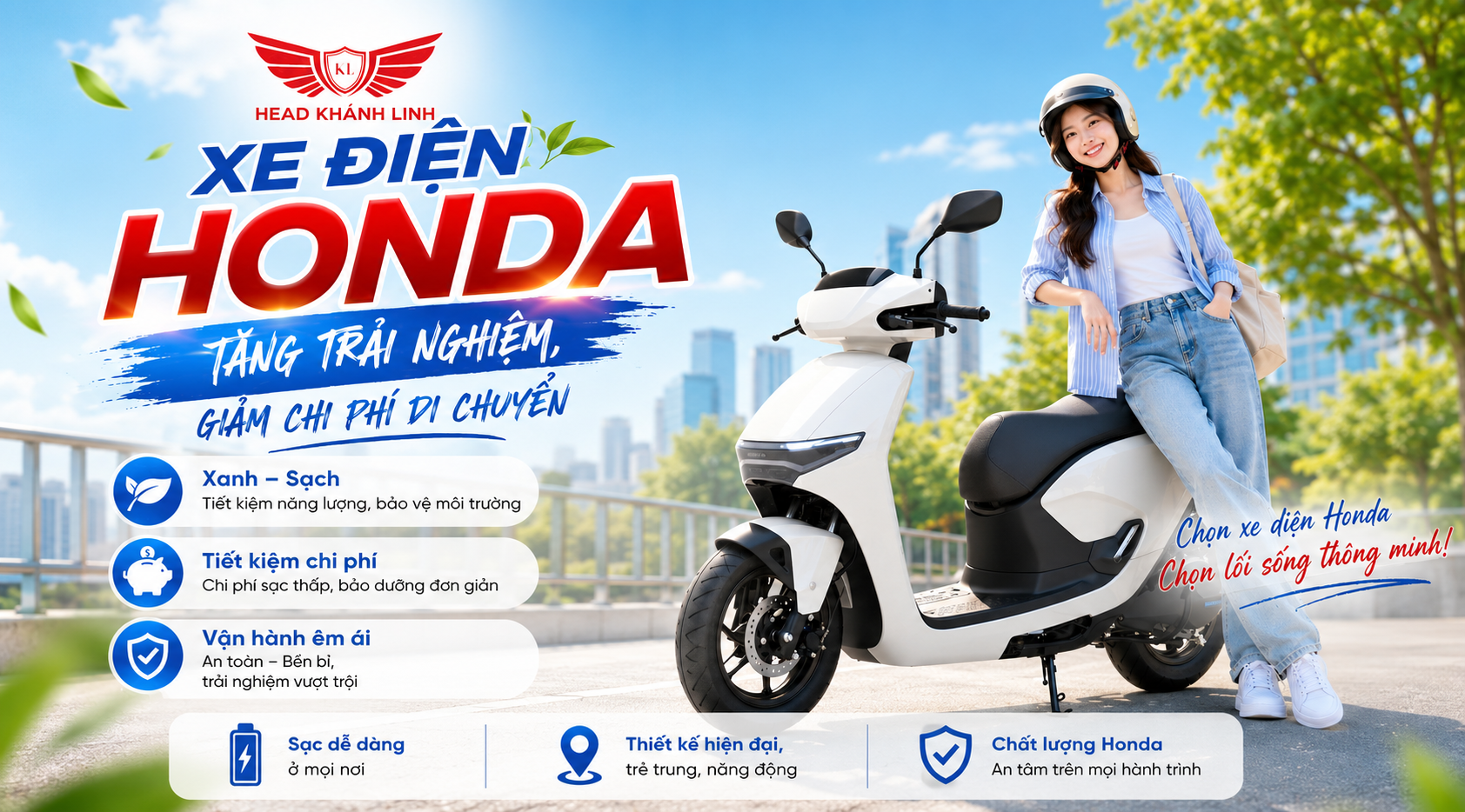 XE ĐIỆN HONDA - TĂNG TRẢI NGHIỆM, GIẢM CHI PHÍ DI CHUYỂN